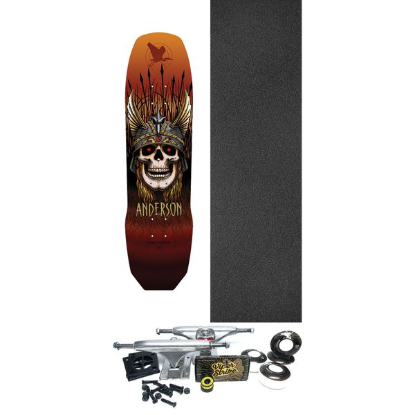 Powell Peralta Andy Anderson Heron Skull Rust Skateboard Deck - 8.45" x 31.8" - Complete Skateboard Bundle